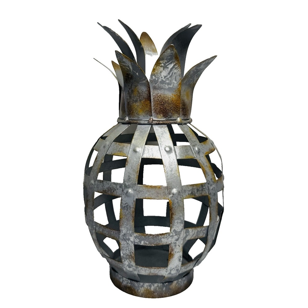 Galvanized Metal Pineapple Cut Out Tin The Spring Shop Table Home Decor Welcome